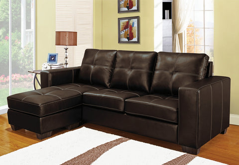 Sectional Reversible in Brown Bonded Leather