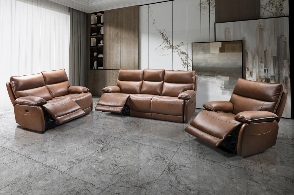 Full grain leather living room set discount