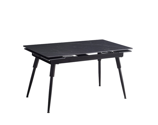 Ensemble de salle à manger extensible en pierre frittée avec plateau en marbre noir. T-1817 C-1817