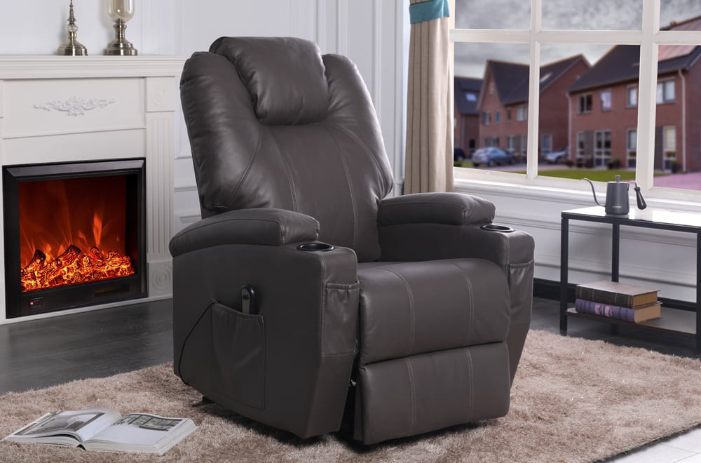 Power Reclining Lift Chair in Air Leather.