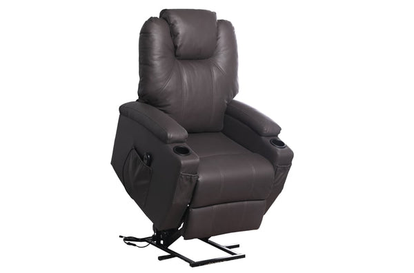 Power Reclining Lift Chair in Air Leather.