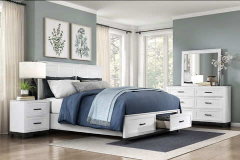 Garretson Bedroom Collection in Grey and White .1450WH