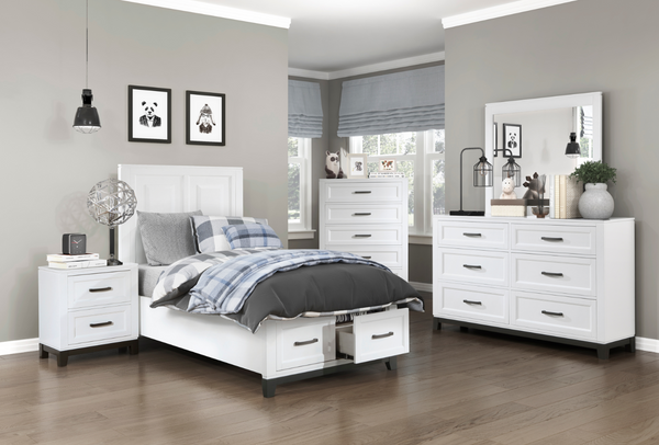 Garretson Bedroom Collection in Grey and White .1450WH