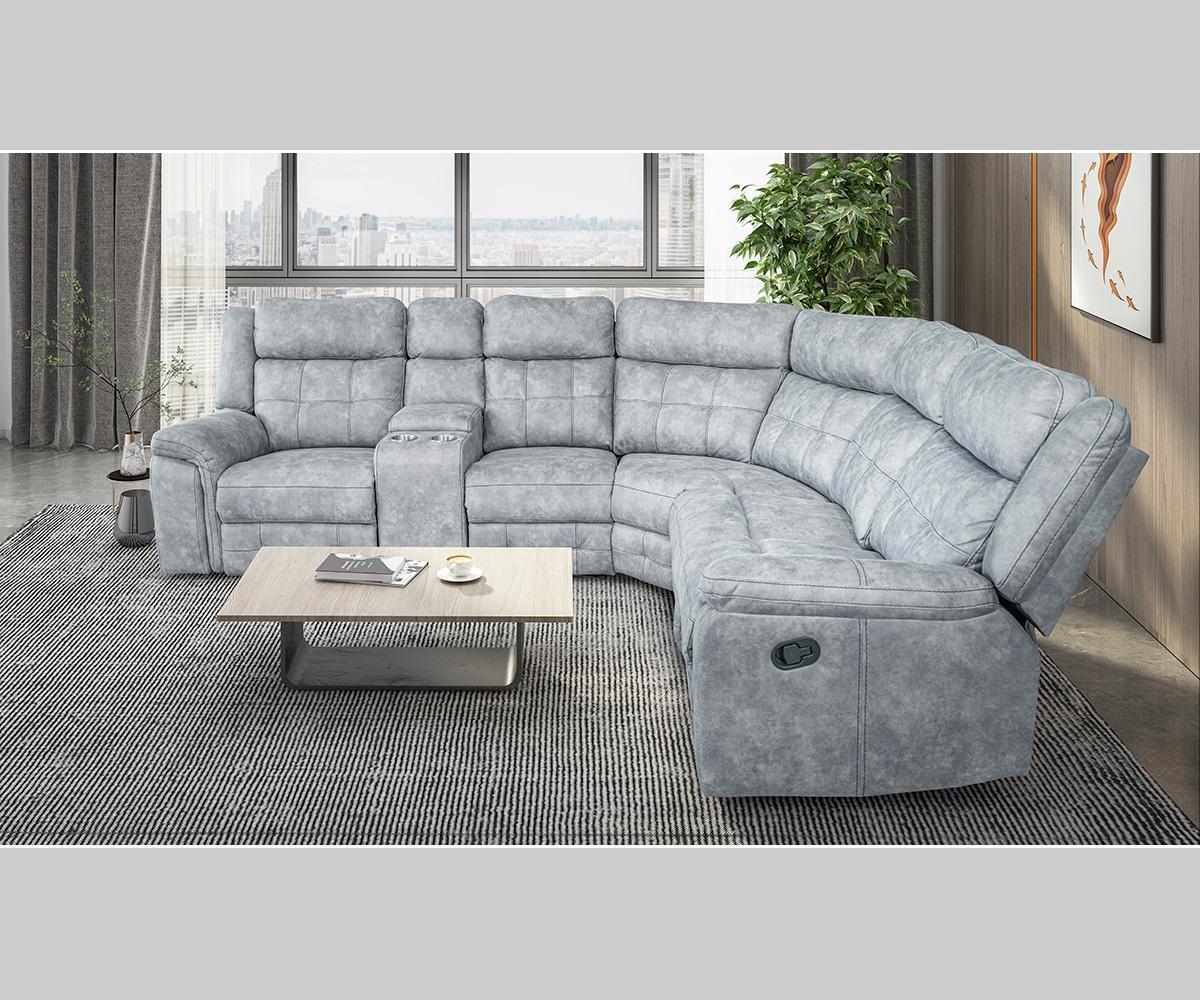 Evan Sectional Recliner with Soft Fabric.