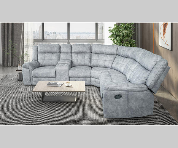 Evan Sectional Recliner with Soft Fabric.