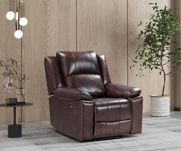 Cassia Power Reclining Set in Leatherier.