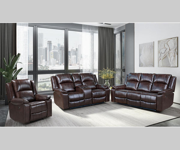 Cassia Power Reclining Set in Leatherier.