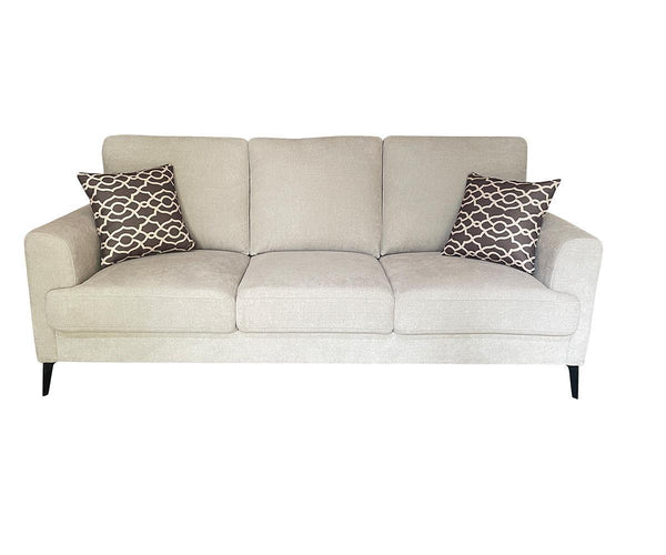 Rhea Sofa Set in Soft Snowflake Velvet Fabrics.