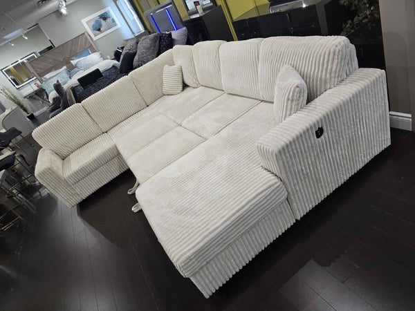 8116- Sectional Sofa Bed with Storage in Corduroy Fabric