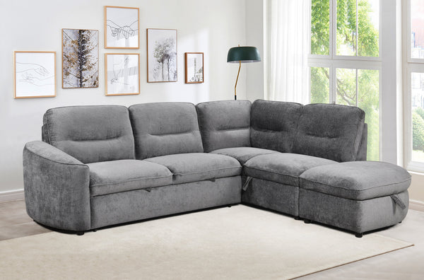 Sectional sofa bed with multiple storage. Model: Cremona