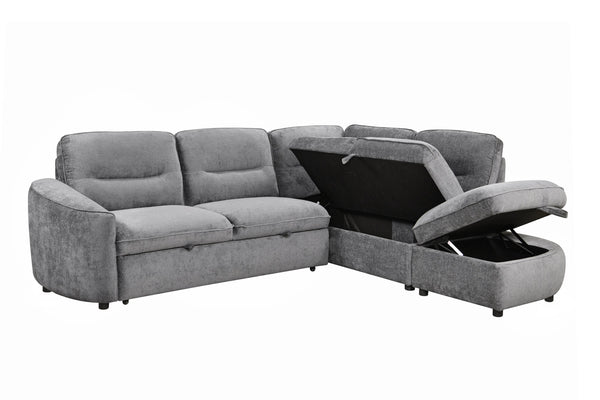 Sectional sofa bed with multiple storage. Model: Cremona