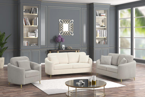 Sofa Set with Curvy Edge 3 Pcs Set