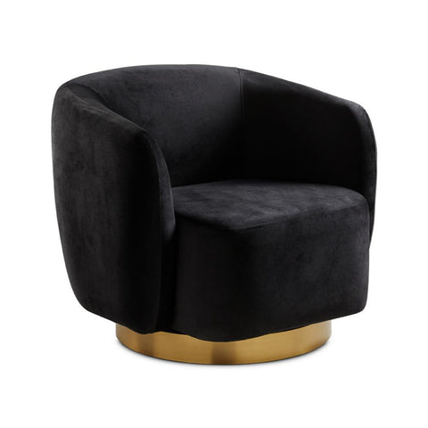 Aspen Gold Accent Swivel Chair in Boucle and Velvet Fabrics