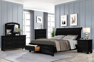 Charley Wooden, Veneers Bedroom Set  Black/White.