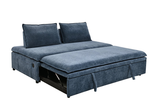 Home theatre style modern armless Sofa bed with adjustable back rest. Model: City