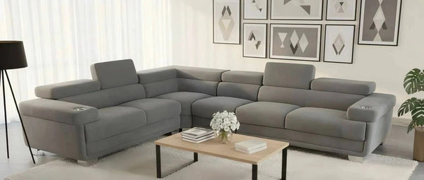 Modern Sectional Sofa with Adjustable head rest and deep seats.