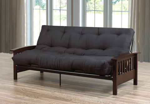 Metal Futon Frame With Espresso Wooden Arms IF 237