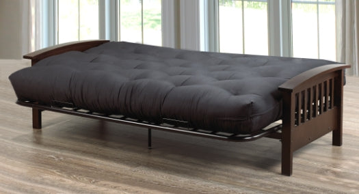 Metal Futon Frame With Espresso Wooden Arms IF 237 – MATTRESS MATTERS