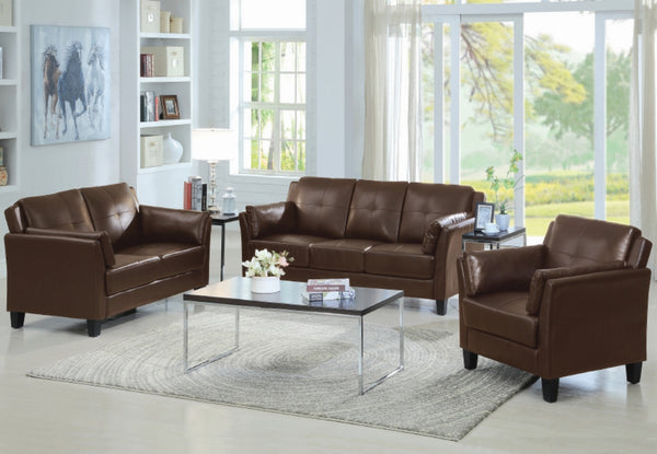 Sofa Set 3pcs In PU Leather