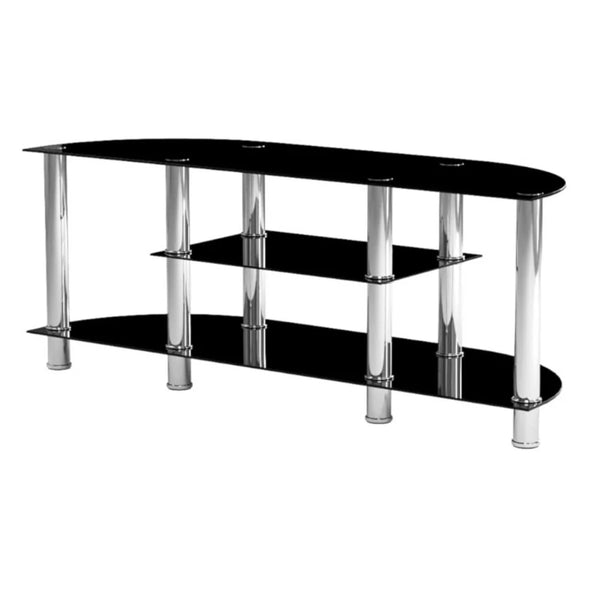 Tempered Glass TV Stand with dual side adjustable use.