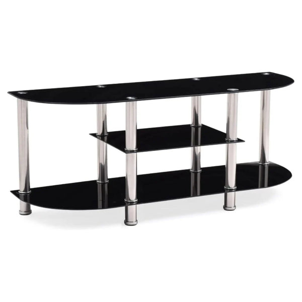 Tempered Glass TV Stand with dual side adjustable use.