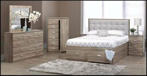 Custom Bedroom with Upholstered Headboard.