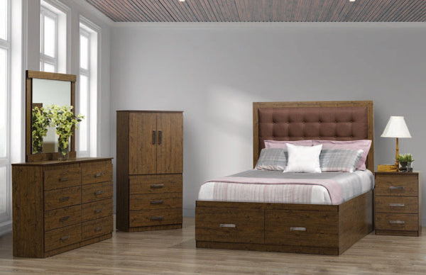 Custom Bedroom with Upholstered Headboard.