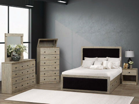 Custom Bedroom set with Upholstered Head and footboard. NB178