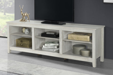 Beach wood white finish Open TV Stand.