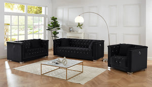 Sofa set in velvet fabrics.