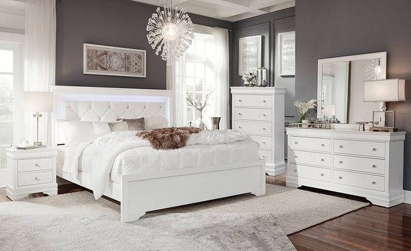 Pompei White/Grey Bedroom Set