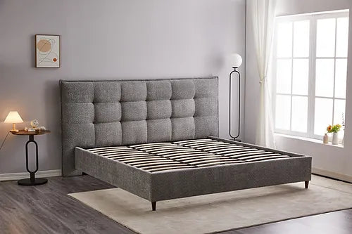 Platform Bed with Extra wide Upholstered Headboard