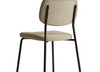 Round Dining Table in a Chanel Stone Top with Cream textured fabric Chair