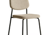 Round Dining Table in a Chanel Stone Top with Cream textured fabric Chair