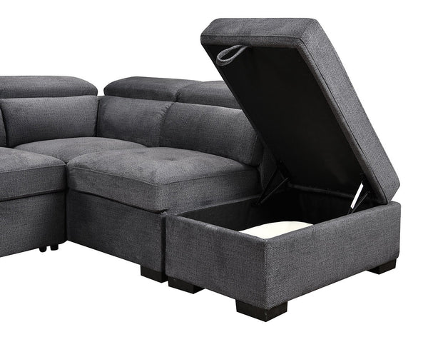 Sectional Sofa bed with wide seats, adjustable head and storage.IF-9090