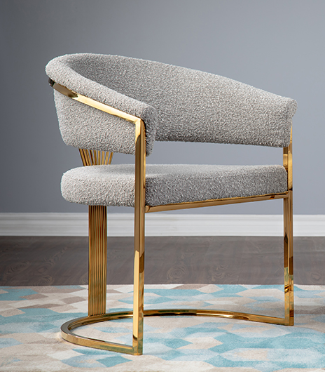 Boucle Fabric Accent Chairs Model Lotus