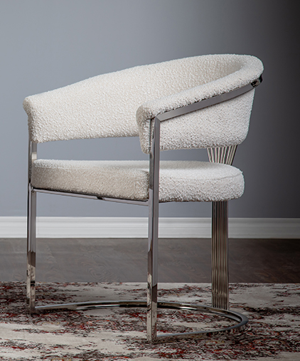 Boucle Fabric Accent Chairs Model Lotus