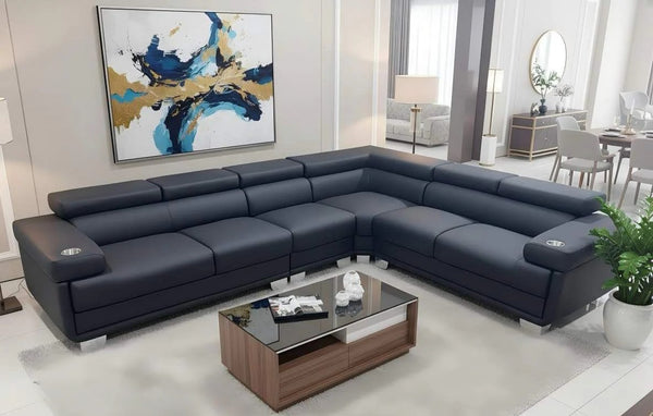 Modern Sectional Sofa with Adjustable head rest and deep seats.