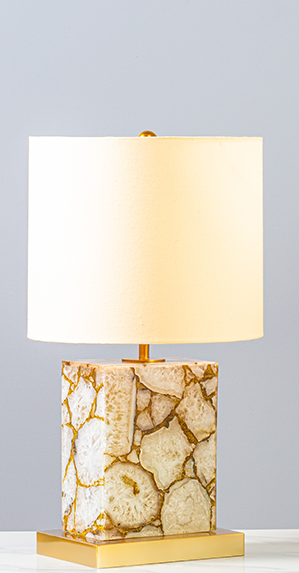 Agate Stone Style Table Lamp with gold metal base