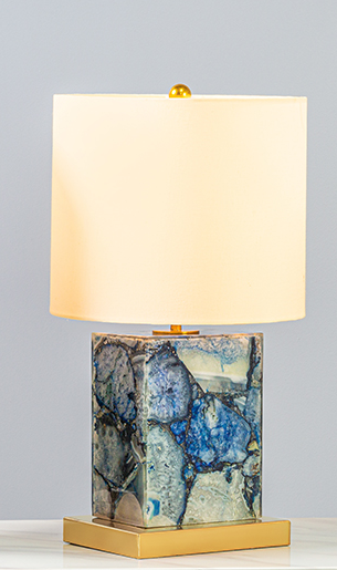 Agate Stone Style Table Lamp with gold metal base