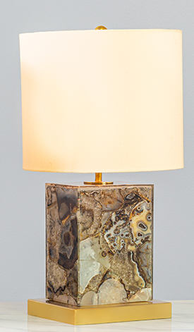 Agate Stone Style Table Lamp with gold metal base