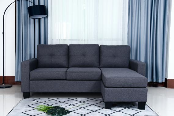 GREY FABRIC REVERSABLE  SECTIONAL